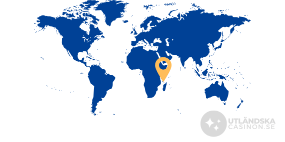 Världskarta med Anjouan i Komorerna utmarkerat