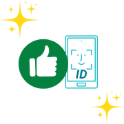 Tumme upp för att illustrera fördelen med casinon med BankID