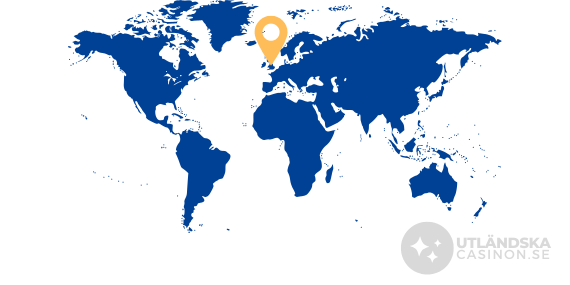 Världskarta med Förenade Konungariket Storbritannien utmarkerat